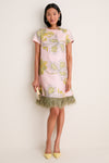 Swathe Mini Swing Dress with Feathers