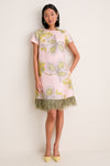 Swathe Mini Swing Dress with Feathers