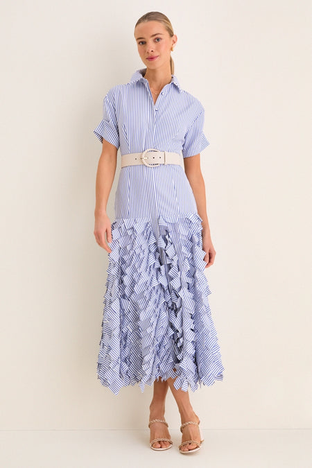 Blue Stripe Lorelai Midi Dress