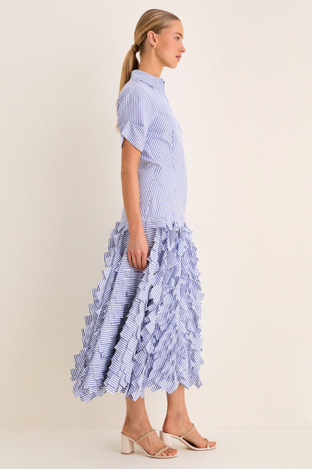 Blue Stripe Lorelai Midi Dress