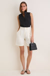 Black Sleeveless Bessette Button Down