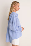 Light Blue Shadow Stripe Juliette Button Down