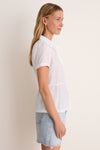 White Cotton Silk Bradley Blouse