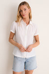 White Cotton Silk Bradley Blouse