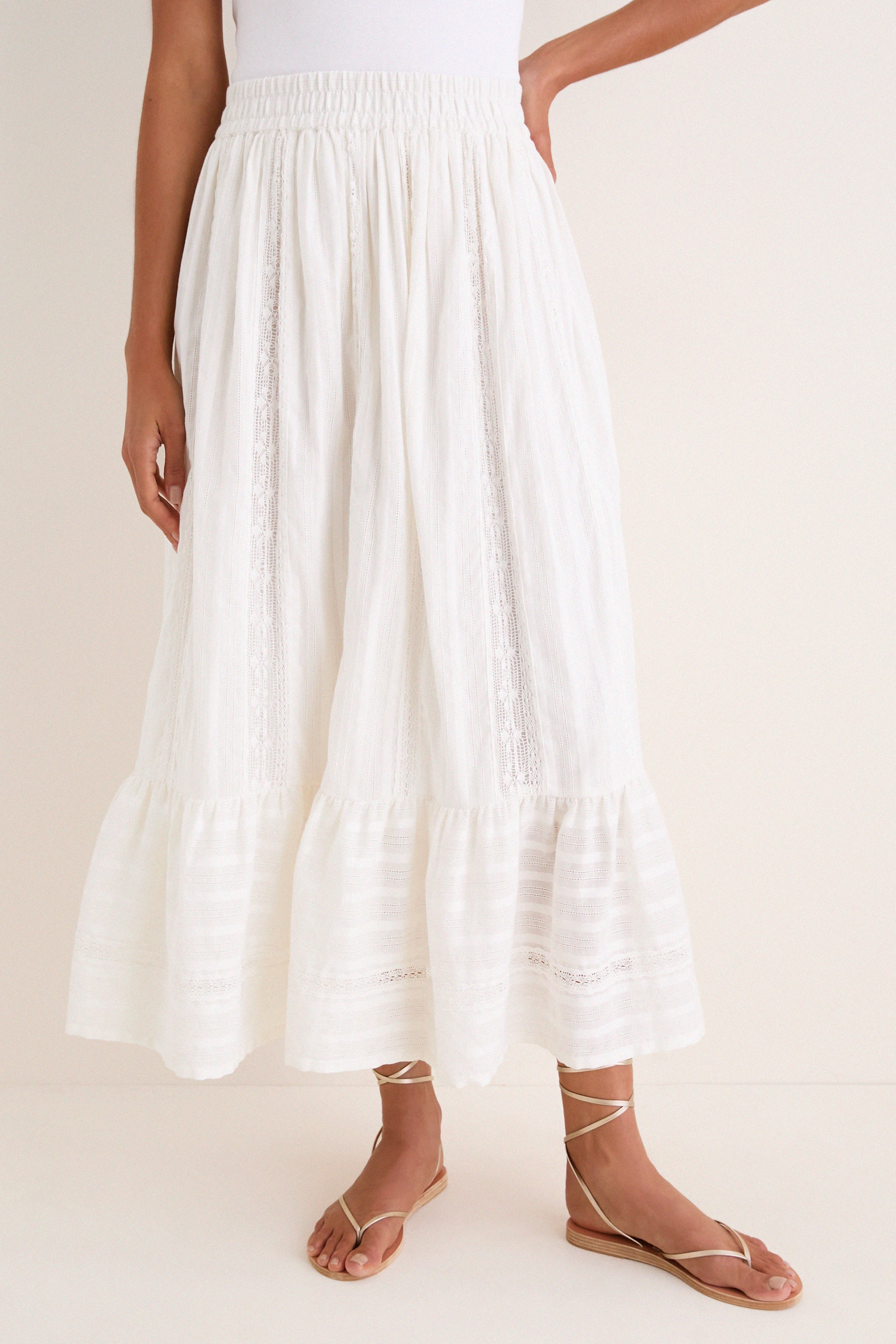 White Lace Beatrice Skirt | Tuckernuck