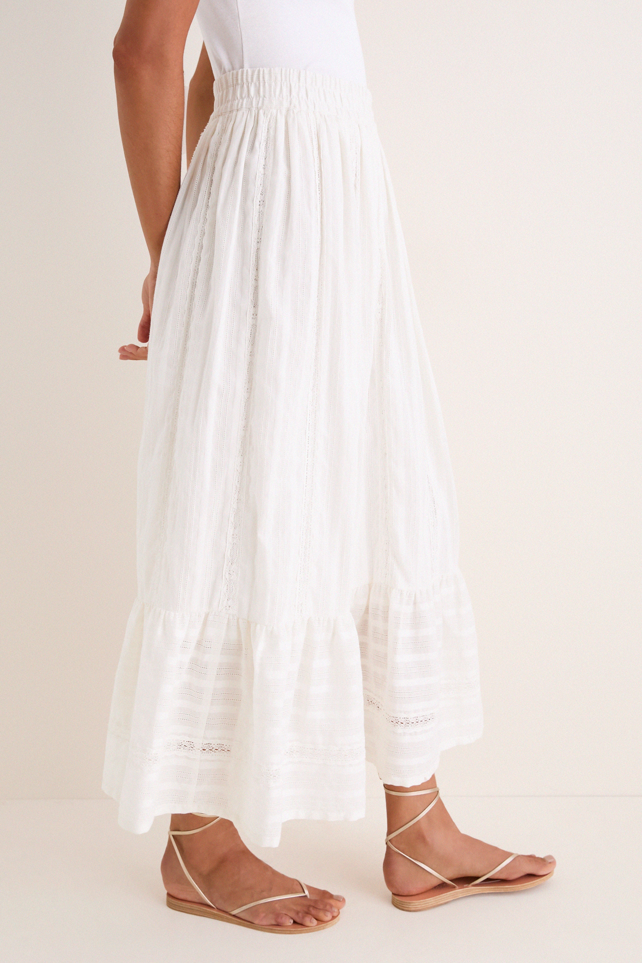 White Lace Beatrice Skirt