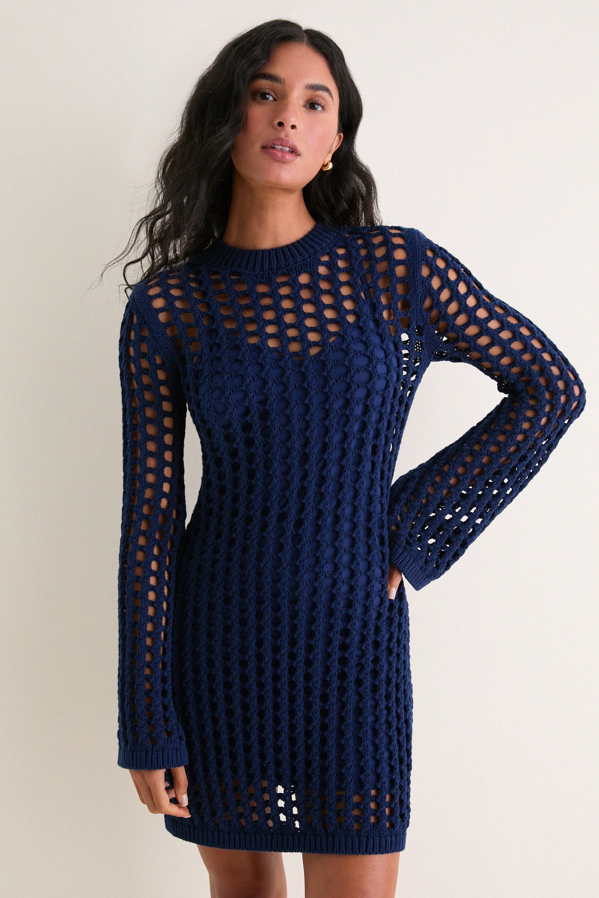 Hyacinth House Navy Knit Tammy Mini Dress Navy Knit / XS