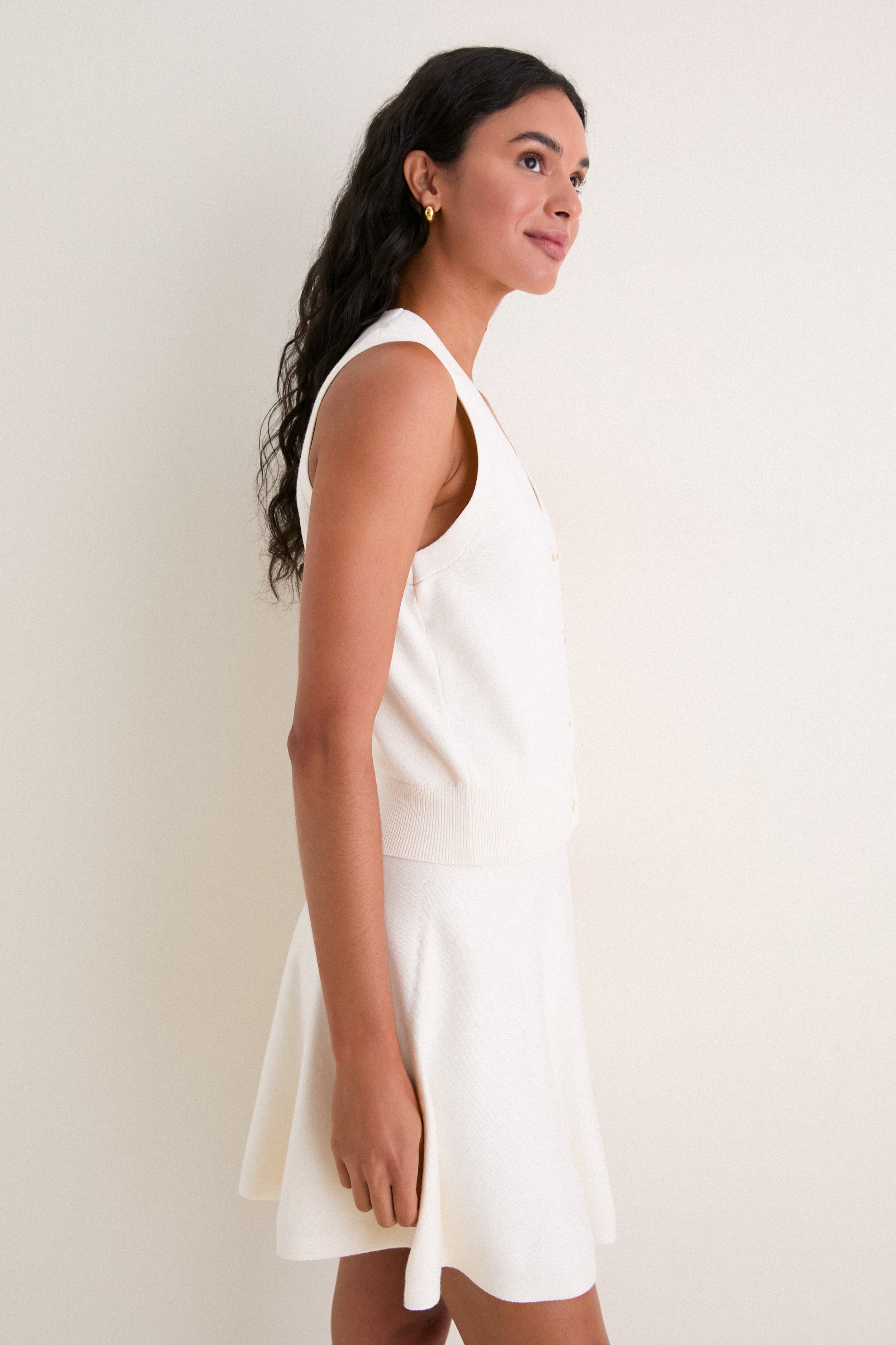 pois ポワ　ふわふわknit vest 新品　　✴︎ホワイト　ivory Ivory Connie Knit Vest | Hyacinth House