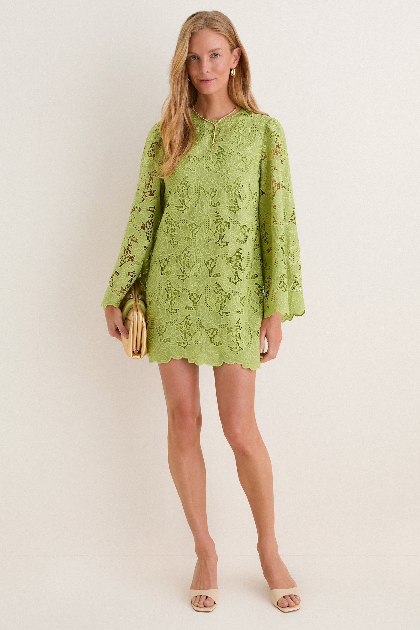 Hyacinth House Olive Lace Livvy Mini Dress Olive Lace / M