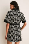 Black & White Embroidered Denim Drew Mini Dress