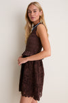 Chocolate Brown Eyelet Seaton Mini Dress