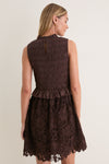 Chocolate Brown Eyelet Seaton Mini Dress