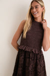 Chocolate Brown Eyelet Seaton Mini Dress