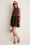 Chocolate Brown Eyelet Seaton Mini Dress
