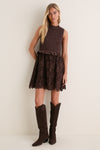 Chocolate Brown Eyelet Seaton Mini Dress