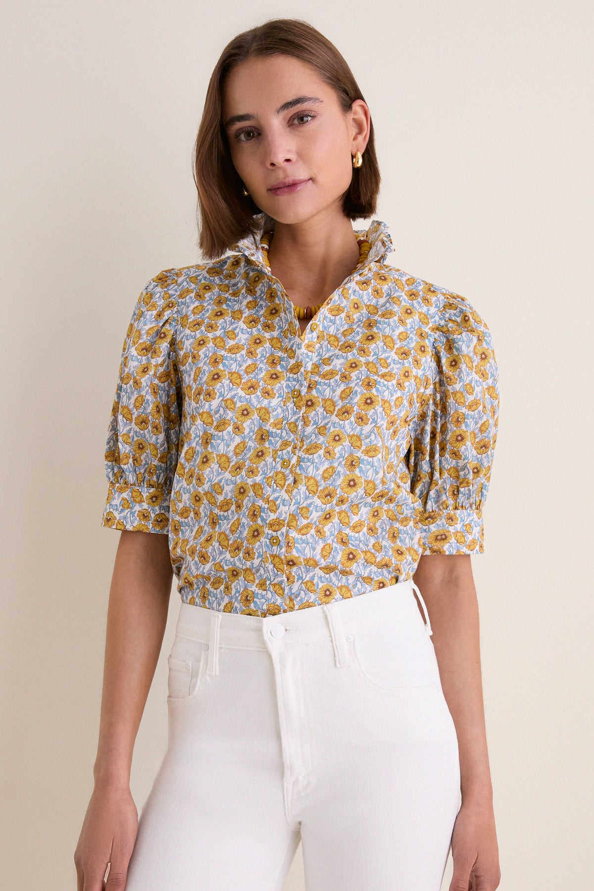 Mustard Floral Louisa Blouse
