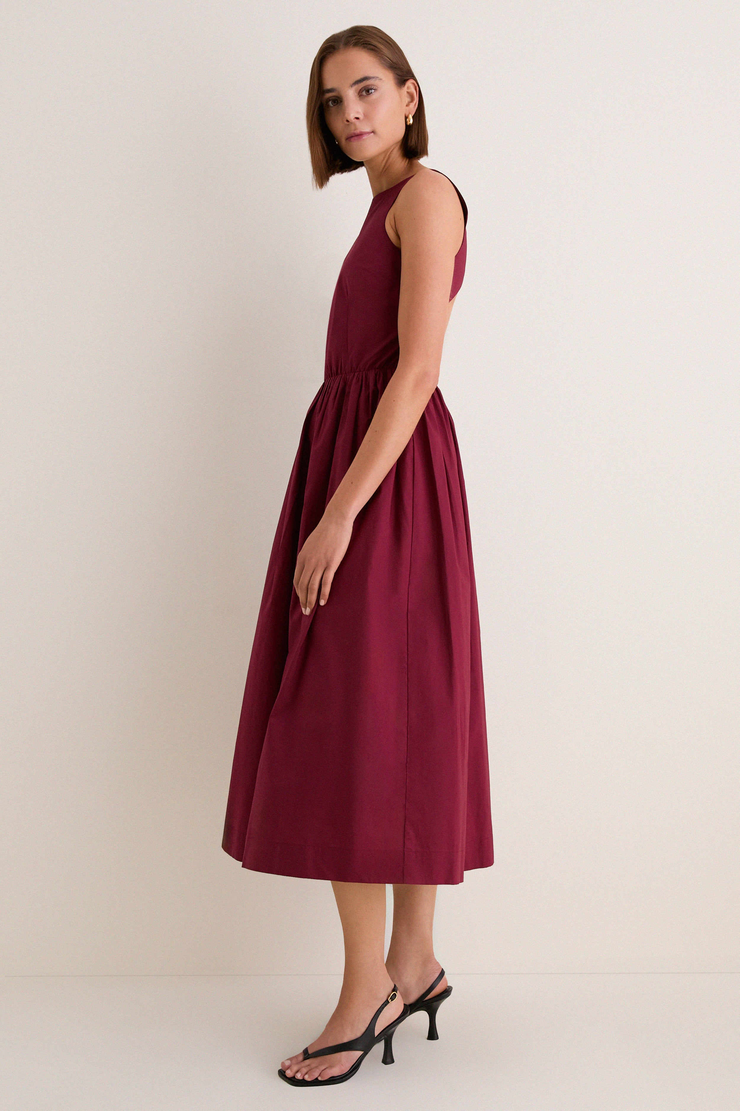 Merlot Open-Back Loire Maxi Dress
