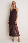Chocolate Lace Julianne Maxi Dress