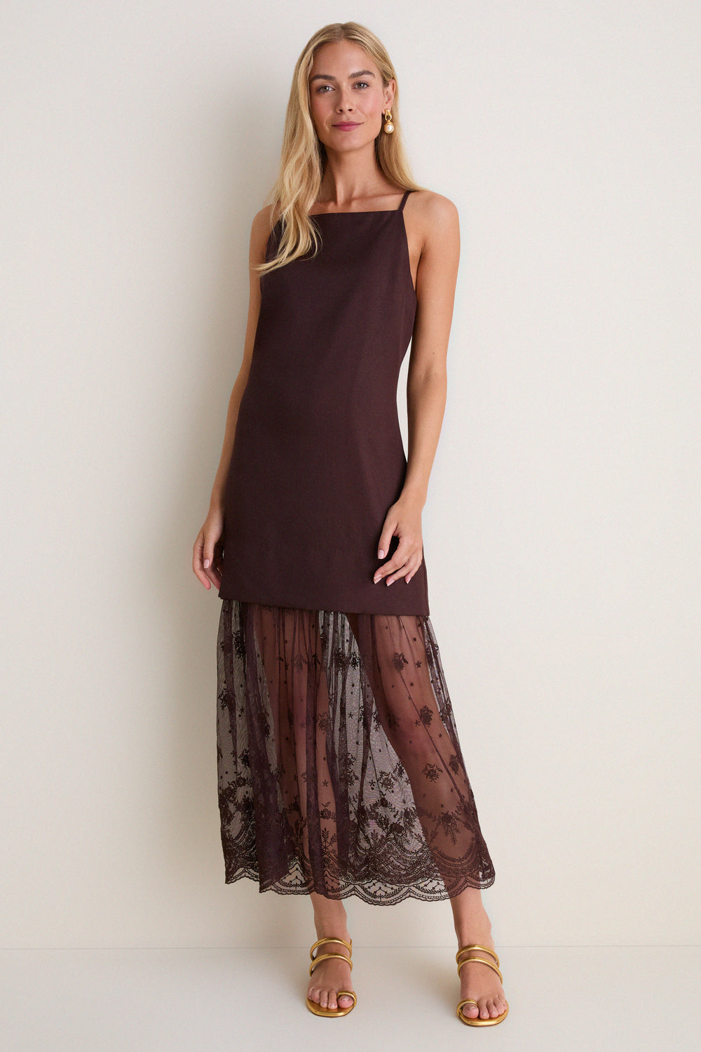 Chocolate Lace Julianne Maxi Dress