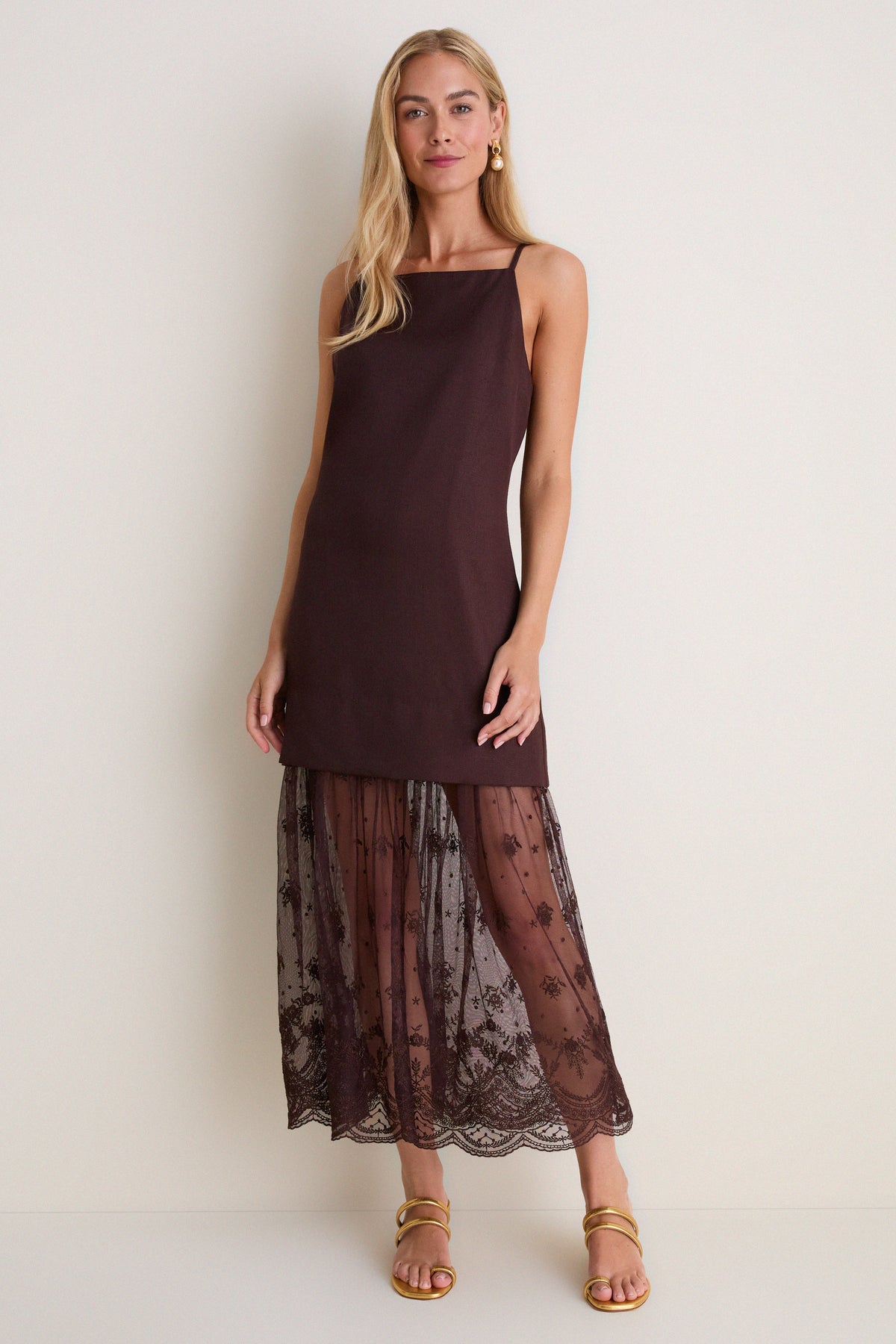 Chocolate Lace Julianne Maxi Dress