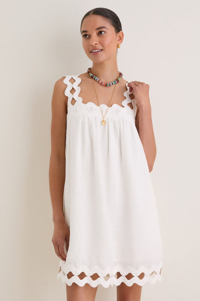 ellis mini dress White Ric Rac Linen Ellis Mini Dress