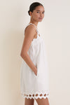 White Ric Rac Linen Ellis Mini Dress