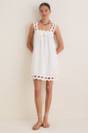 White Ric Rac Linen Ellis Mini Dress
