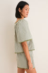 Jardin Stripe Whipstitch Viviana Top