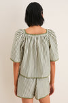 Jardin Stripe Whipstitch Viviana Top