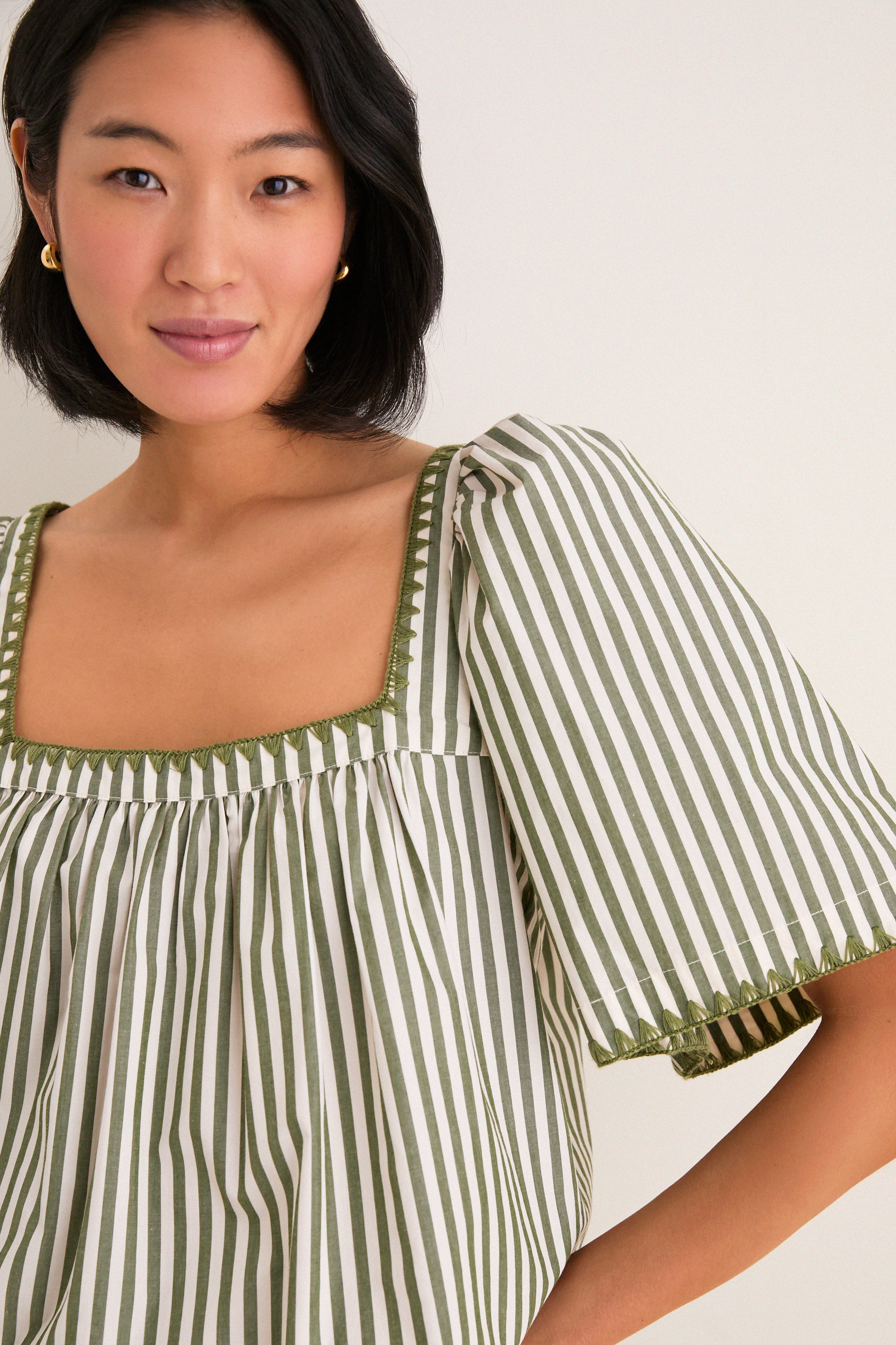 Jardin Stripe Whipstitch Viviana Top | Tuckernuck