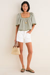 Jardin Stripe Whipstitch Viviana Top