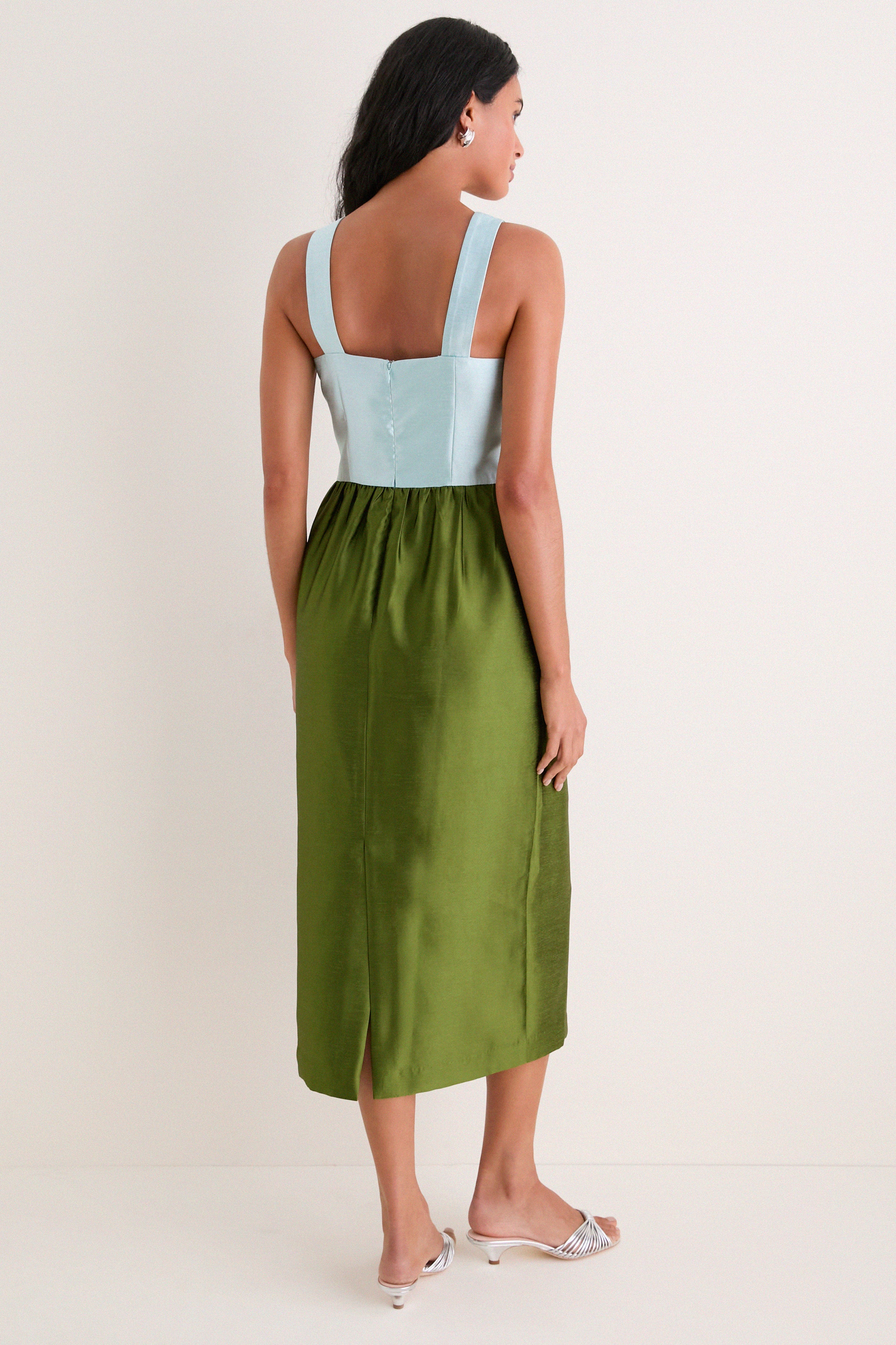 Colorblock Dupioni Brigitte Dress
