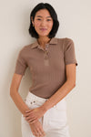Mocha Olivia Rib Knit Polo