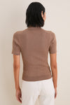 Mocha Olivia Rib Knit Polo
