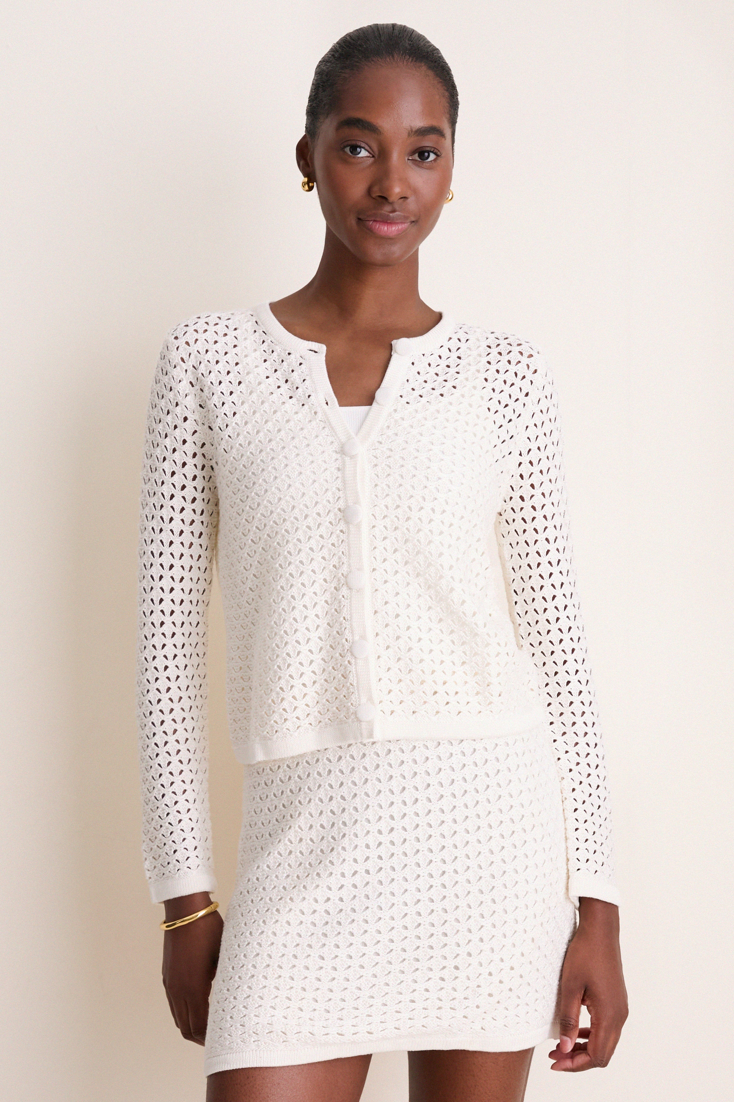 Ivory Crochet Martha Cardigan | Tuckernuck
