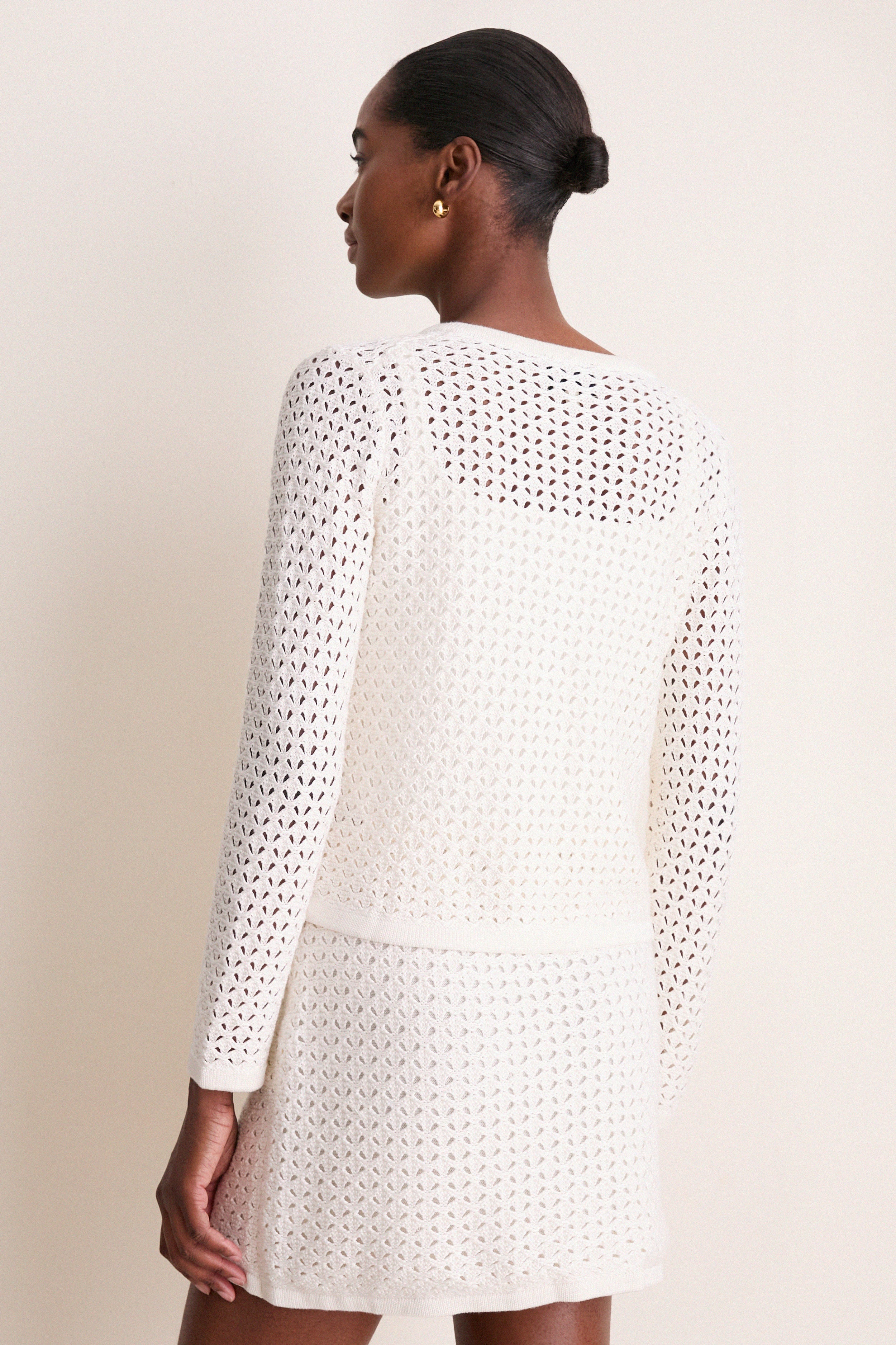Ivory Crochet Lucy Cardigan