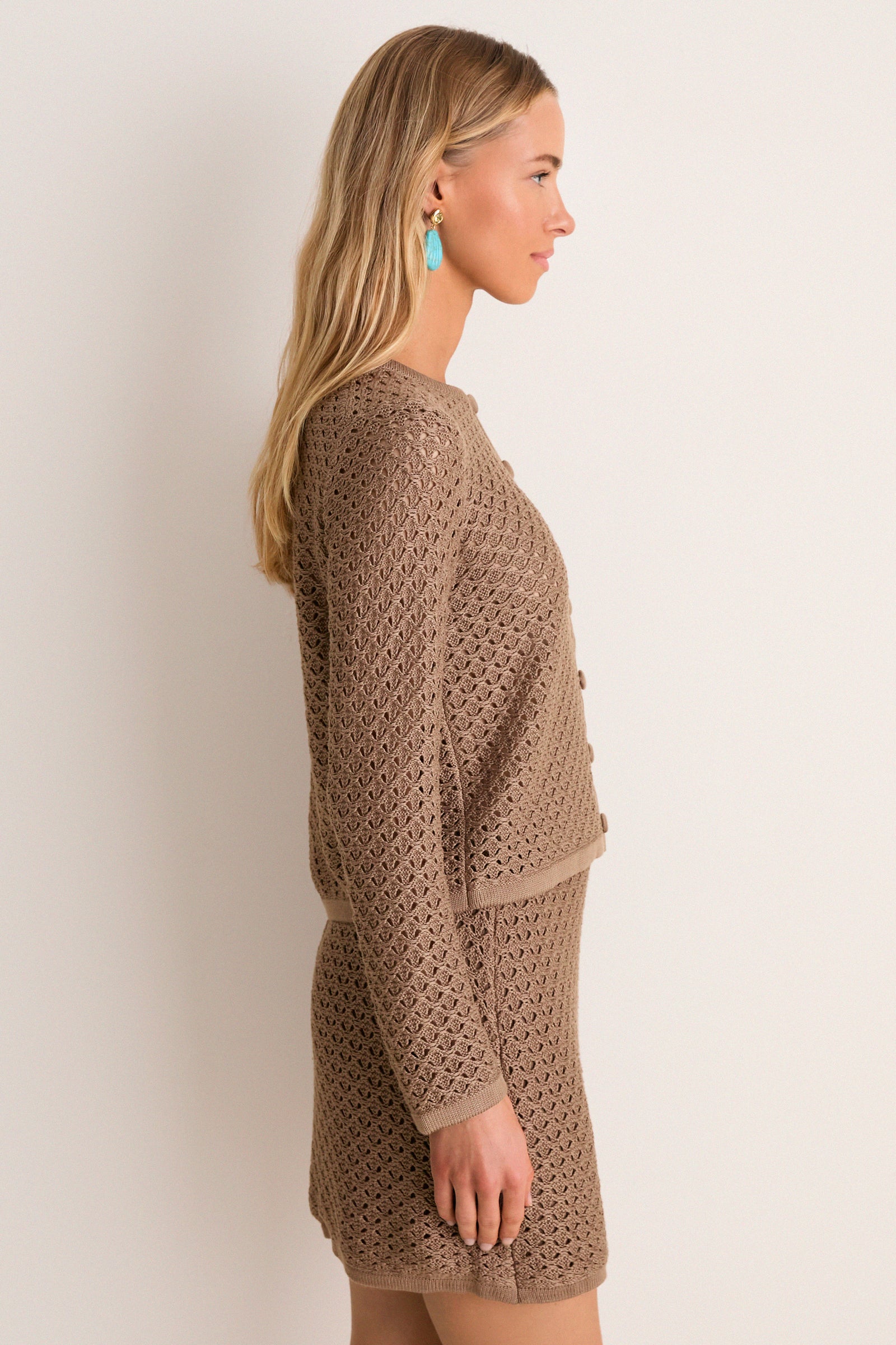 Mocha Crochet Lucy Cardigan