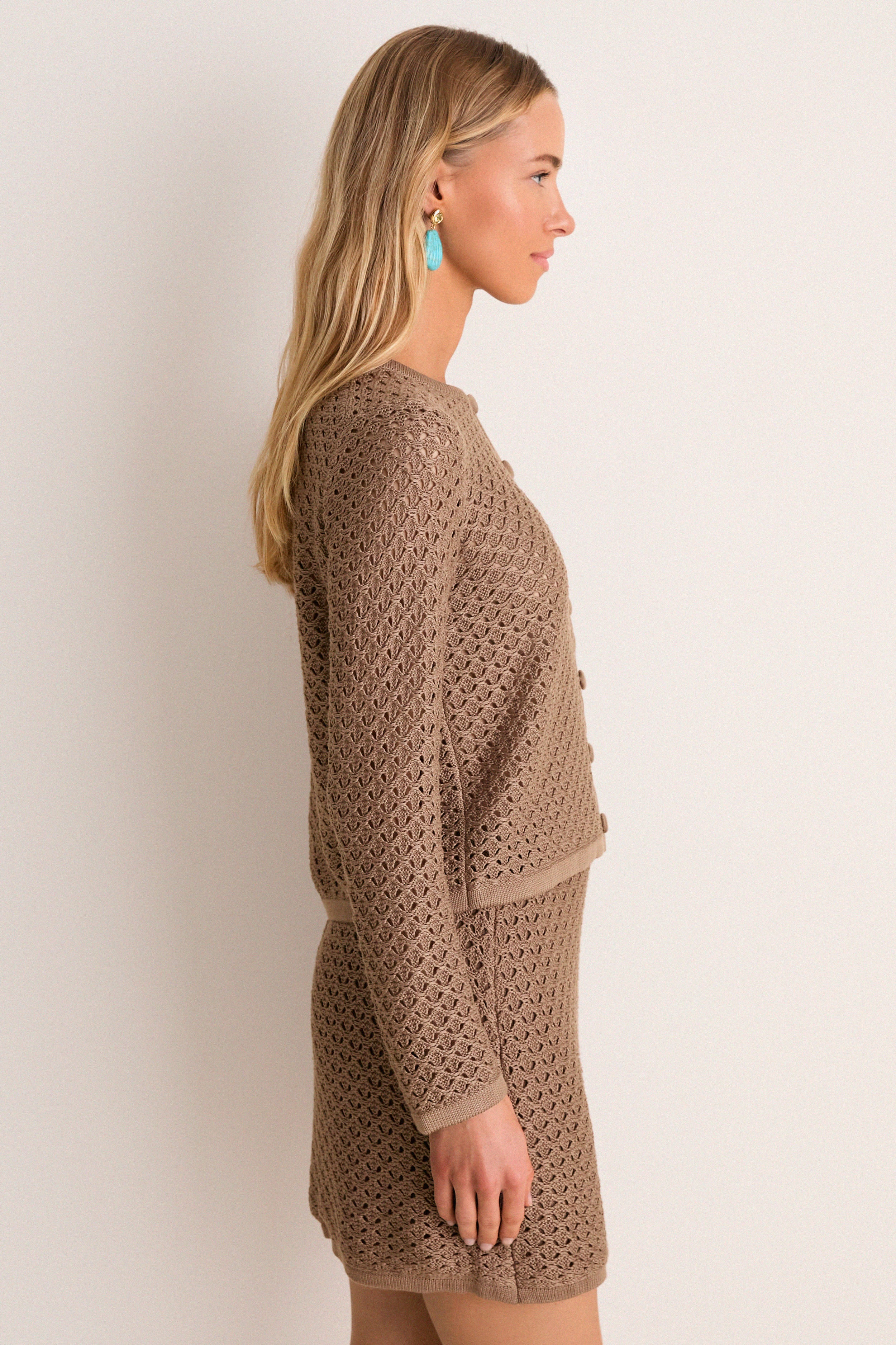 Mocha Crochet Lucy Cardigan