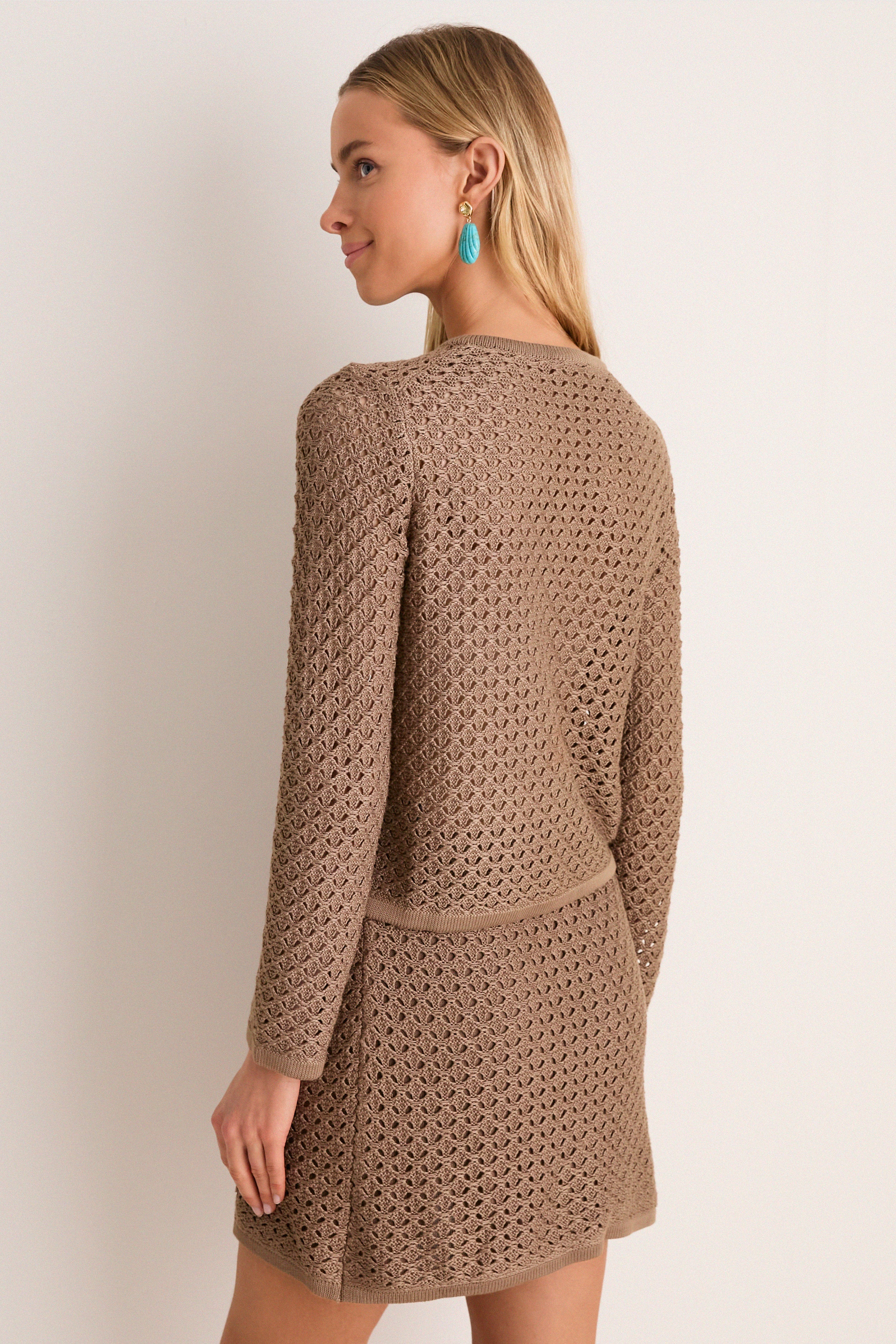 Mocha Crochet Lucy Cardigan