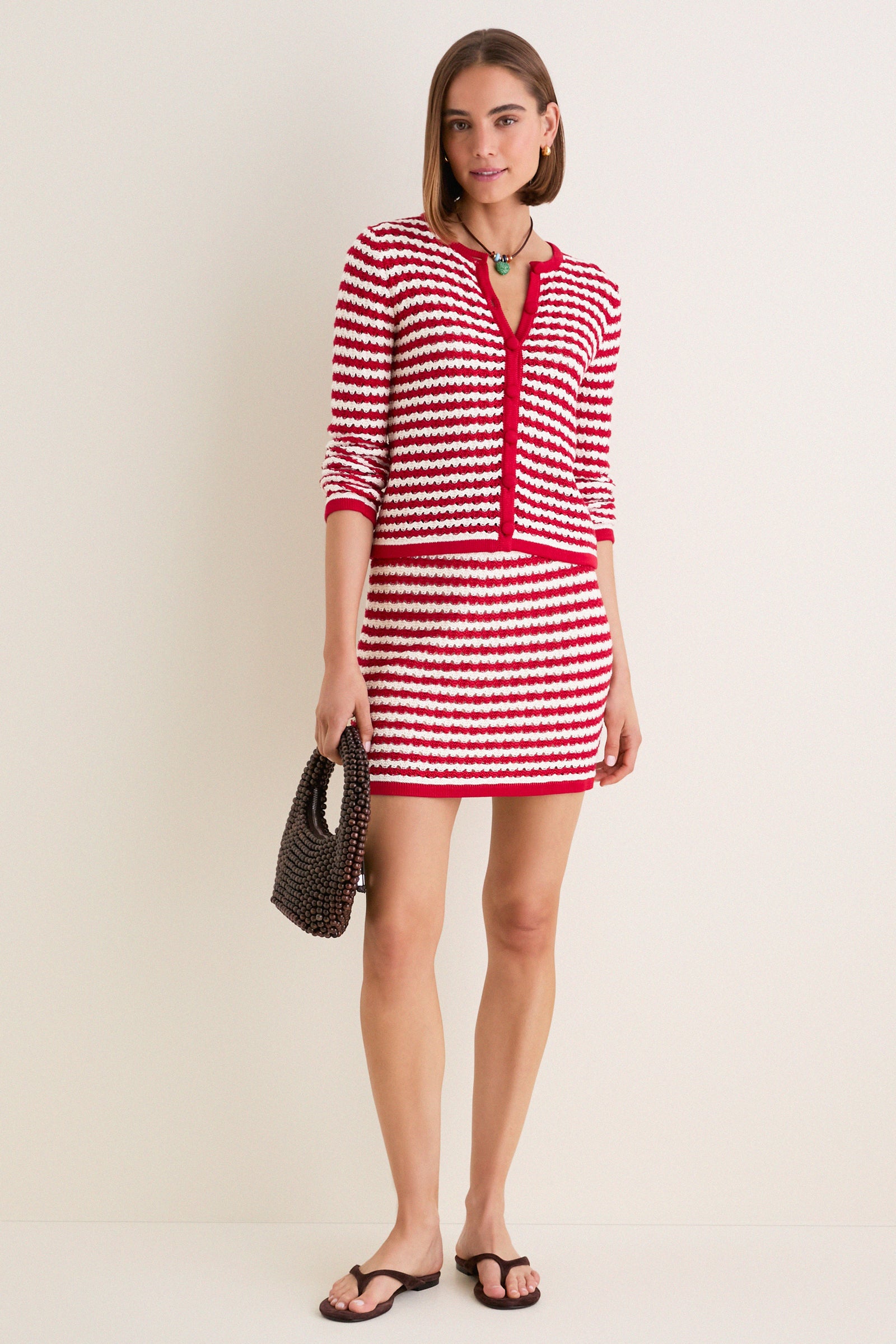 Avenue Stripe Knit Mystic Mini Skirt