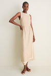 Sand Ric Rac Tie Brocks Dress