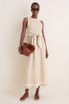 Sand Ric Rac Tie Brocks Dress