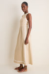 Sand Ric Rac Tie Brocks Dress