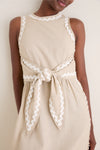 Sand Ric Rac Tie Brocks Dress