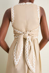 Sand Ric Rac Tie Brocks Dress