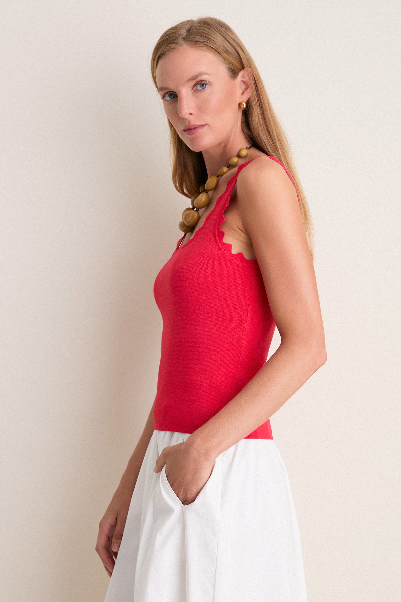 red tank top dress Tuckernuck Cherry Ric Rac Compression Tank Cherry / L