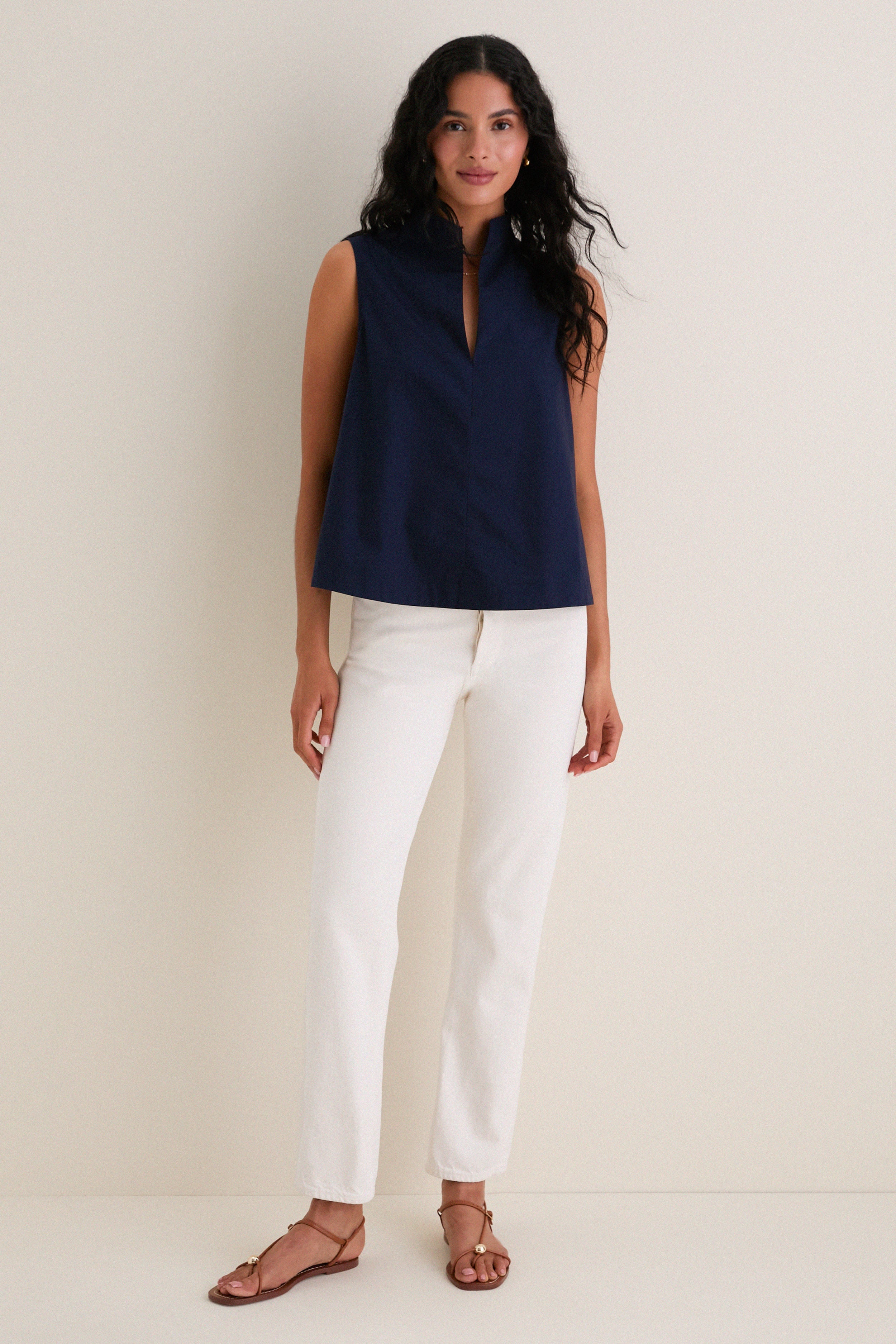 Navy Sleeveless Celeste Top | Tuckernuck