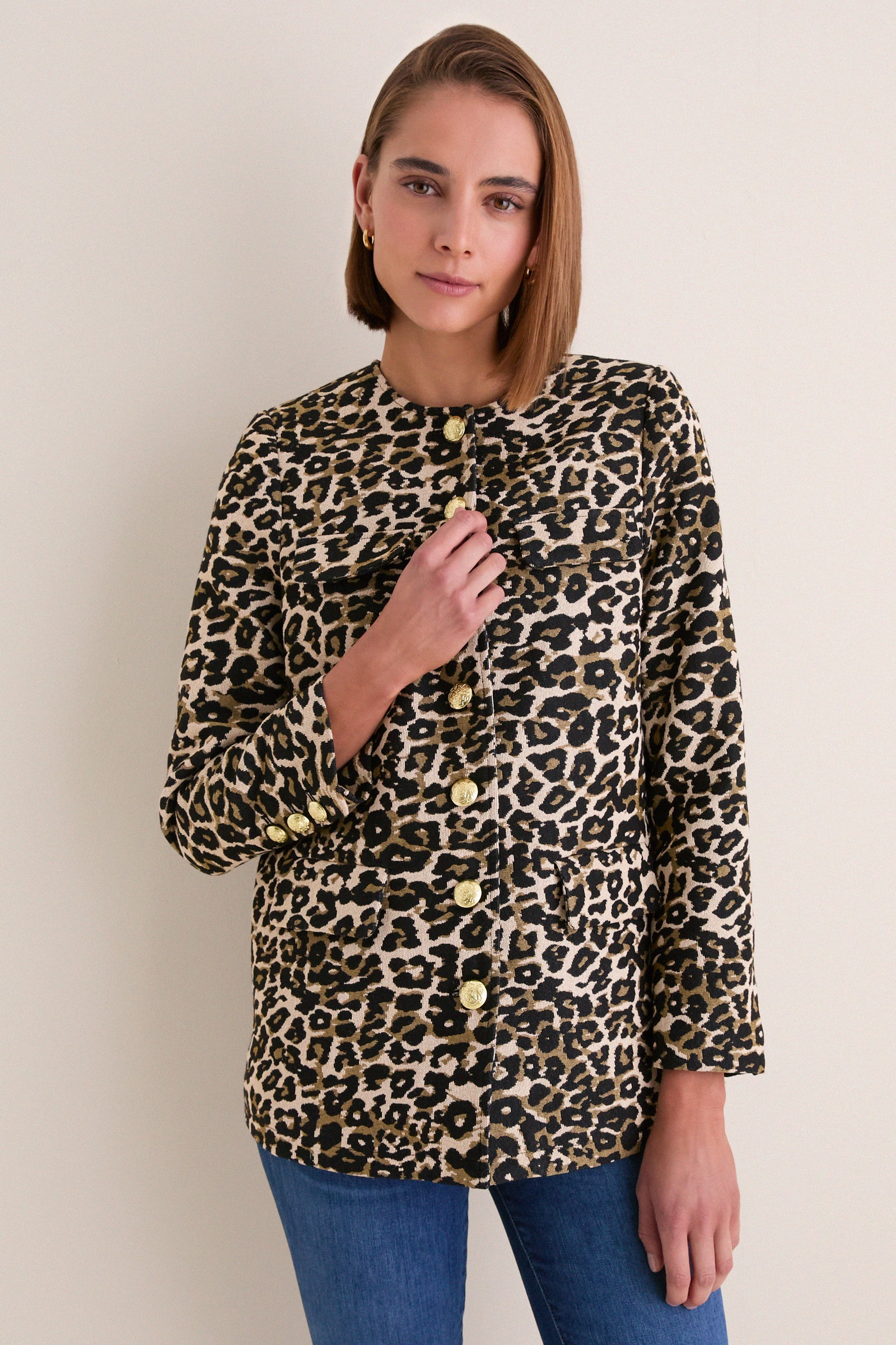 Leopard Tweed Jennings Jacket