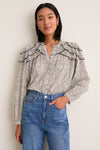Ecru and Black Christa Blouse