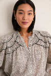 Ecru and Black Christa Blouse